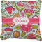 Wild Flowers Faux-Linen Throw Pillow 16" (Personalized)