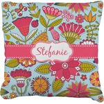 Wild Flowers Faux-Linen Throw Pillow (Personalized)