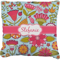 Wild Flowers Faux-Linen Throw Pillow (Personalized)