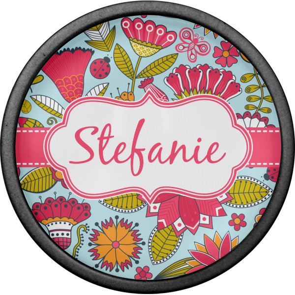 Wild Flowers Cabinet Knob - Black - Front