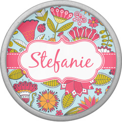 Wild Flowers Cabinet Knob (Silver) (Personalized)