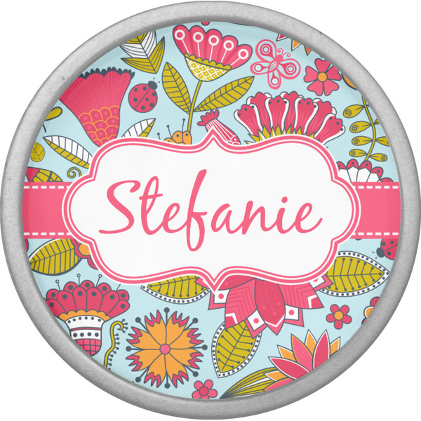 Wild Flowers Cabinet Knob - Nickel - Front