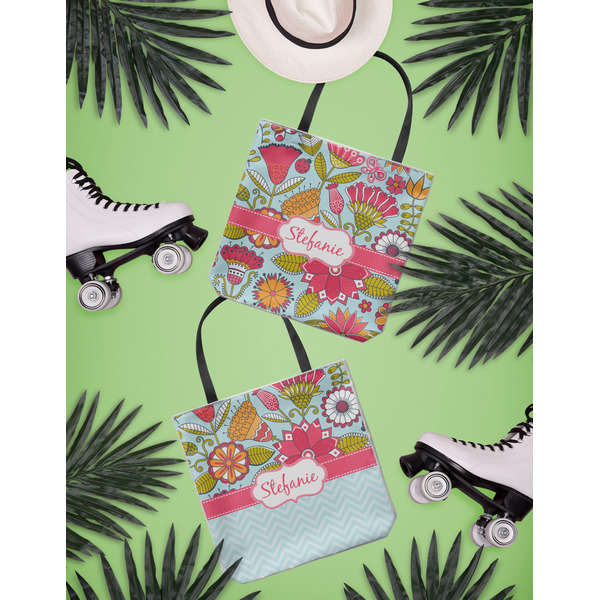 Wild Flowers Canvas Tote Lifestyle Front and Back- 13x13