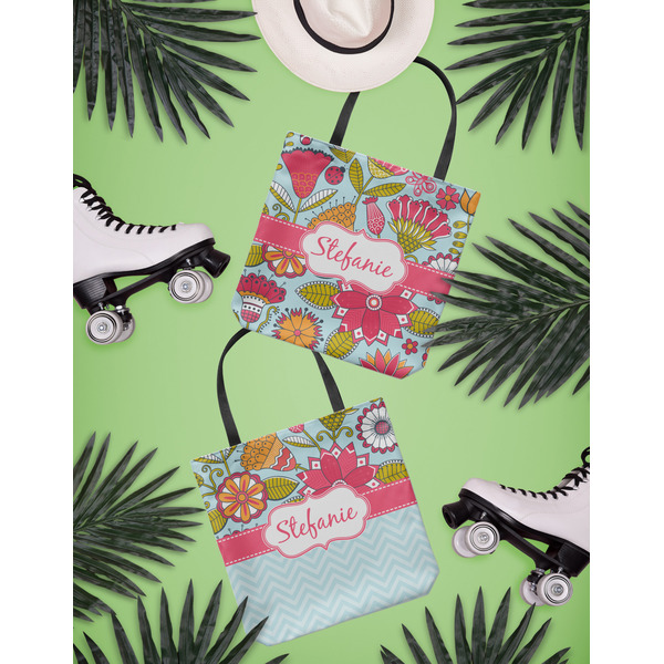 Wild Flowers Canvas Tote Lifestyle Front and Back
