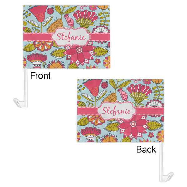Wild Flowers Car Flag - 11" x 8" - Front & Back View