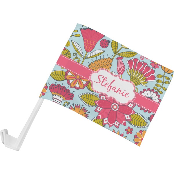 Custom Wild Flowers Car Flag - Small w/ Name or Text