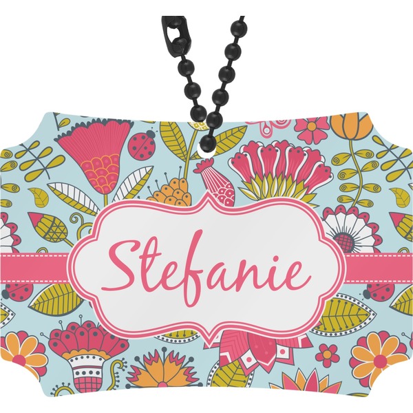 Custom Wild Flowers Rear View Mirror Ornament (Personalized)