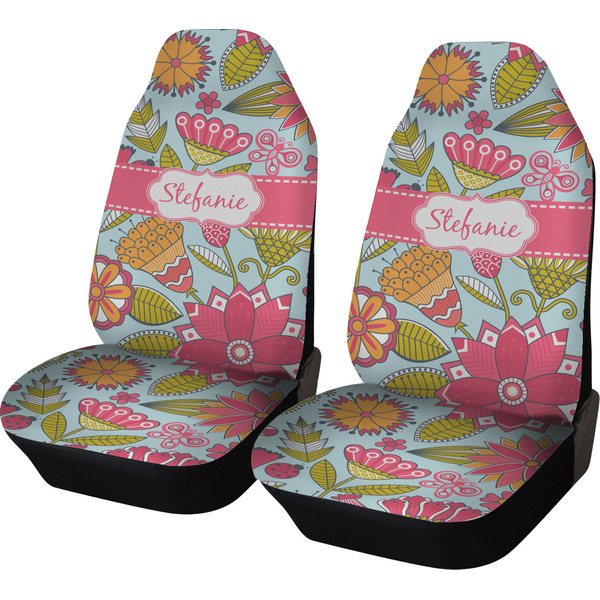 Custom Wild Flowers Car Seat Covers (Set of Two) (Personalized)