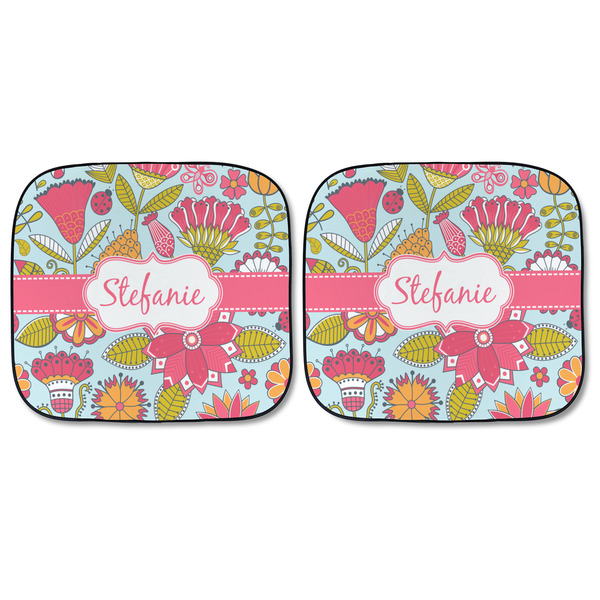 Wild Flowers Car Sun Shades - FRONT