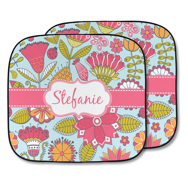Custom Wild Flowers Car Sun Shade - Two Piece (Personalized)
