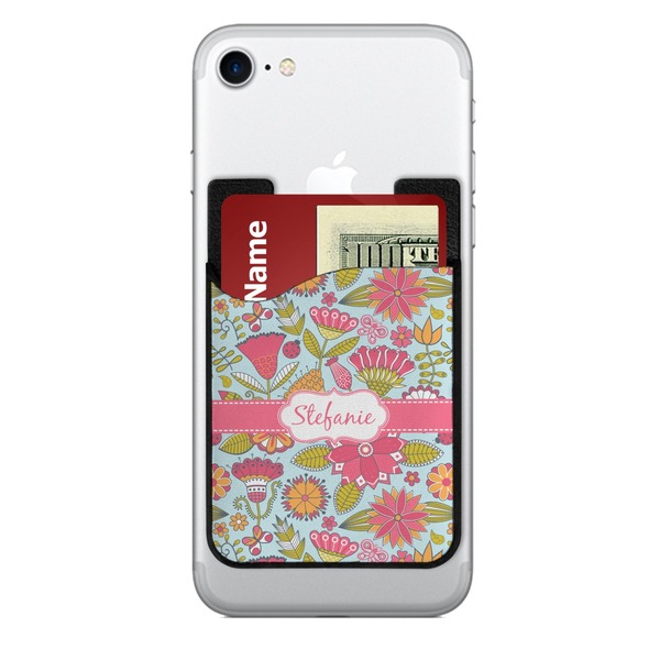 Custom Wild Flowers 2-in-1 Cell Phone Credit Card Holder & Screen Cleaner (Personalized)