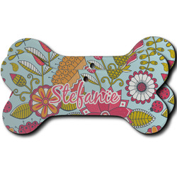 Wild Flowers Ceramic Dog Ornament - Front & Back w/ Name or Text