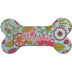 Wild Flowers Ceramic Dog Ornament - Front w/ Name or Text