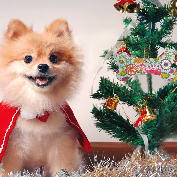 Wild Flowers Ceramic Flat Ornament - Bone (LIFESTYLE)