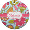 Wild Flowers Round Ceramic Ornament w/ Name or Text
