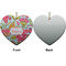 Wild Flowers Ceramic Flat Ornament - Heart Front & Back (APPROVAL)