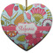 Wild Flowers Ceramic Flat Ornament - Heart (Front)