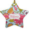 Wild Flowers Star Ceramic Ornament w/ Name or Text