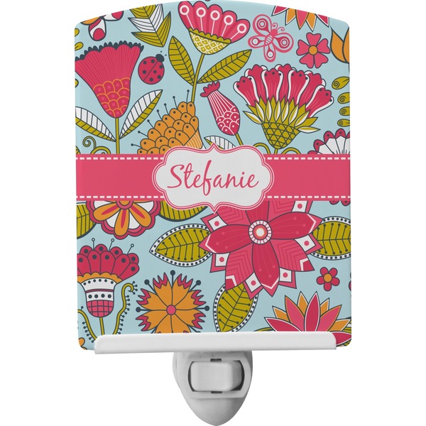 Custom Wild Flowers Ceramic Night Light (Personalized)