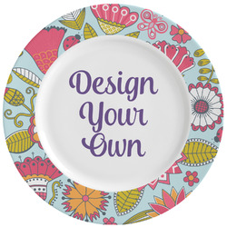 Wild Flowers Ceramic Dinner Plates (Set of 4) (Personalized)