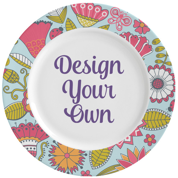 Custom Wild Flowers Ceramic Dinner Plates (Set of 4) (Personalized)