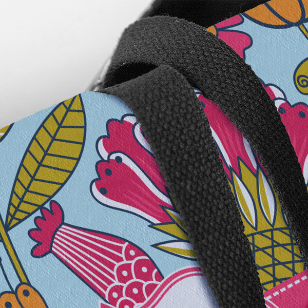 Wild Flowers Closeup of Tote w/Black Handles