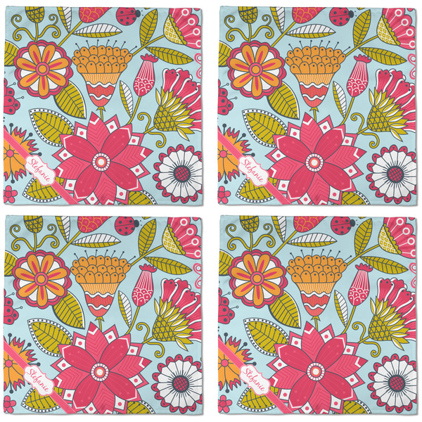 Wild Flowers Cloth Napkins - Personalized Dinner (APPROVAL) Set of 4