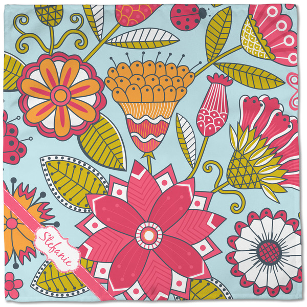 Wild Flowers Cloth Napkins - Personalized Dinner (Full Open)