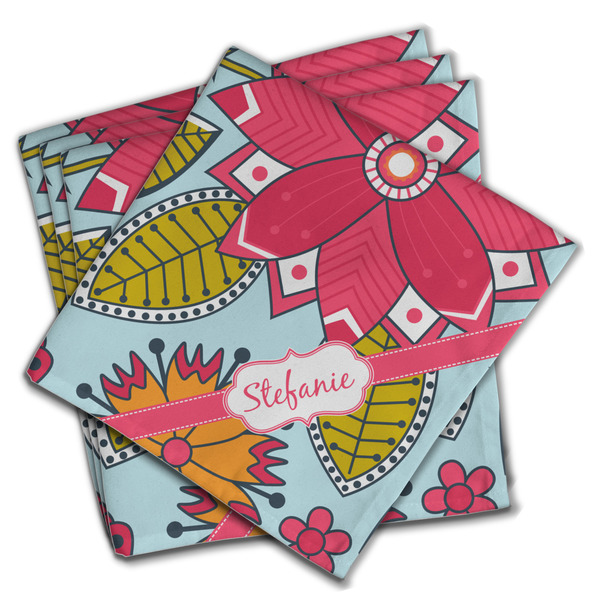 Custom Wild Flowers Cloth Napkins (Set of 4) (Personalized)