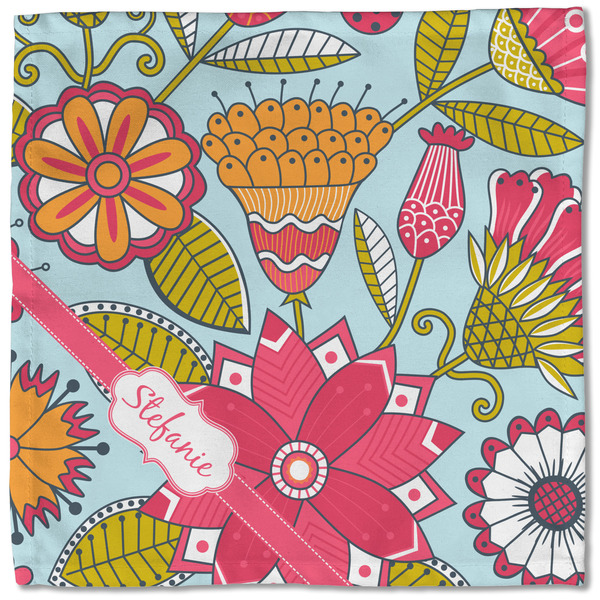 Wild Flowers Cloth Napkins - Personalized Lunch (Single Full Open)