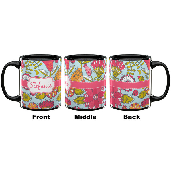 Wild Flowers Coffee Mug - 11 oz - Black APPROVAL