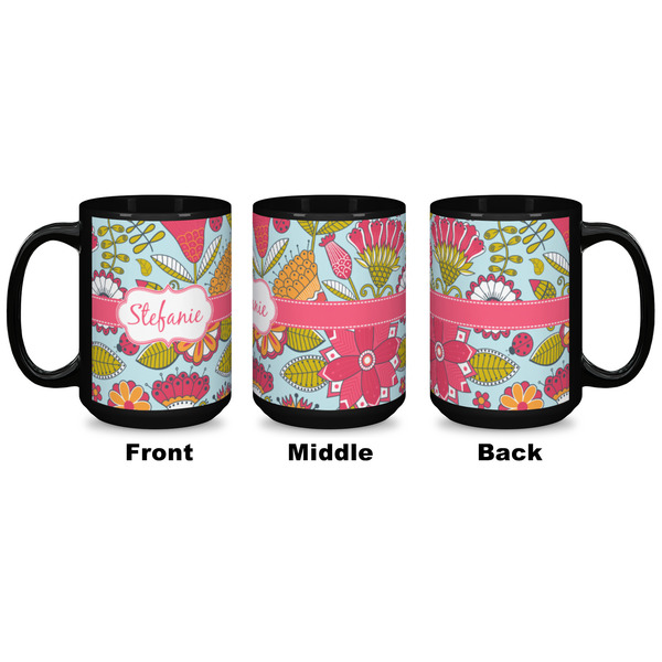 Wild Flowers Coffee Mug - 15 oz - Black APPROVAL