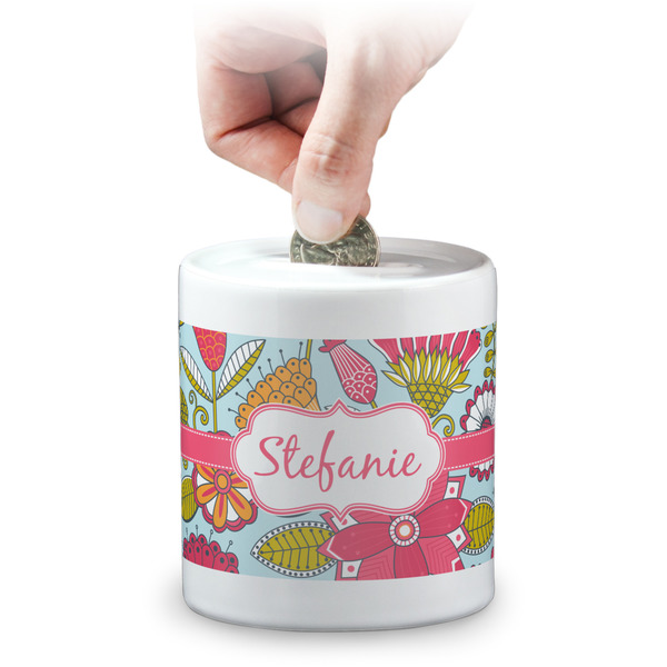 Custom Wild Flowers Coin Bank (Personalized)