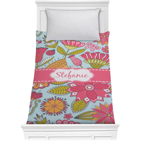 Custom Wild Flowers Comforter - Twin XL (Personalized)