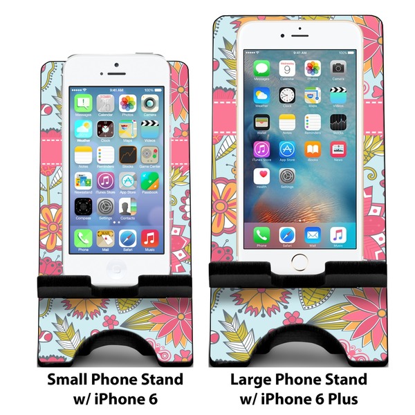 Wild Flowers Compare Phone Stand Sizes - with iPhones