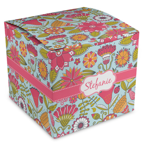 Custom Wild Flowers Cube Favor Gift Boxes (Personalized)