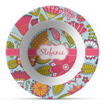 Wild Flowers Plastic Bowl - Microwave Safe - Composite Polymer (Personalized)