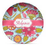 Wild Flowers Microwave Safe Plastic Plate - Composite Polymer (Personalized)