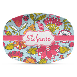 Wild Flowers Plastic Platter - Microwave & Oven Safe Composite Polymer (Personalized)
