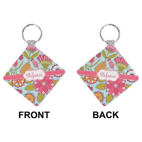 Wild Flowers Diamond Keychain (Front + Back)