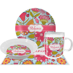 Wild Flowers Dinner Set - Single 4 Pc Setting w/ Name or Text