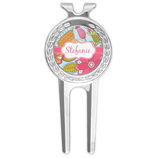 Custom Wild Flowers Golf Divot Tool & Ball Marker (Personalized)