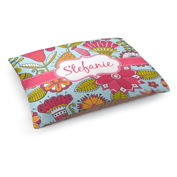 Custom Wild Flowers Dog Bed - Medium w/ Name or Text