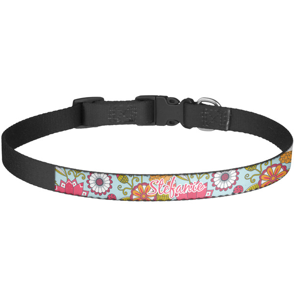 Custom Wild Flowers Dog Collar - Large (Personalized)