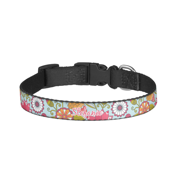 Custom Wild Flowers Dog Collar - Large (Personalized)