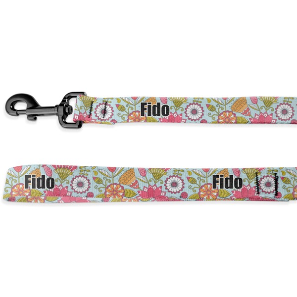 Custom Wild Flowers Deluxe Dog Leash (Personalized)
