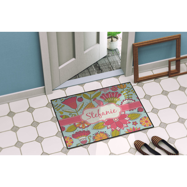 Wild Flowers Door Mat Lifestyle