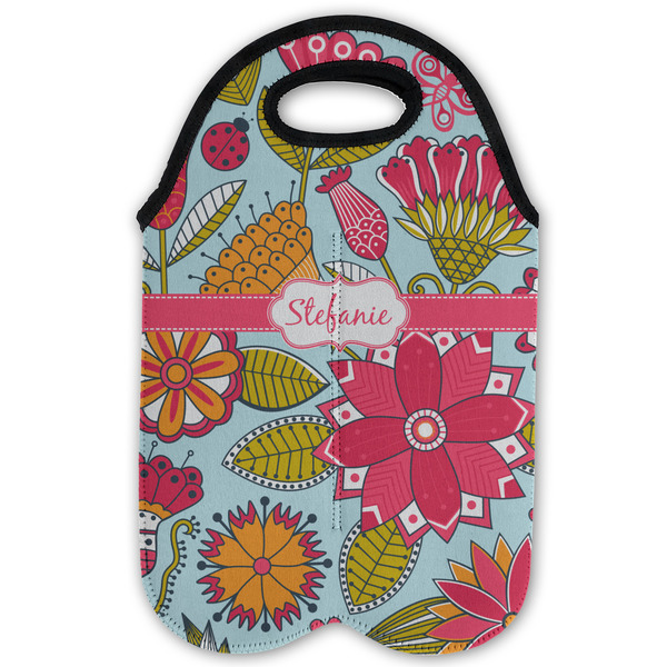 Wild Flowers Double Wine Tote - Flat (new)