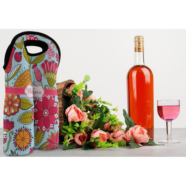 Wild Flowers Double Wine Tote - LIFESTYLE (new)
