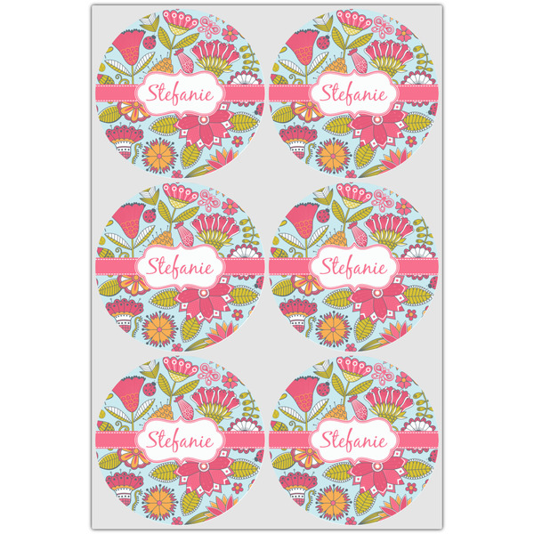 Wild Flowers Drink Topper - Large - Set of 6